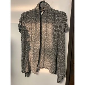 Cute Striped Cardigan Grey and White 1X